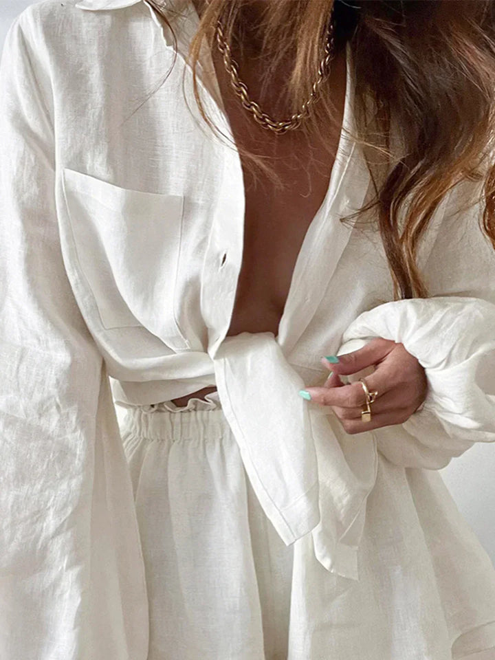 Set de pantaloni scurți din două piese, căptușit dublu, Egean