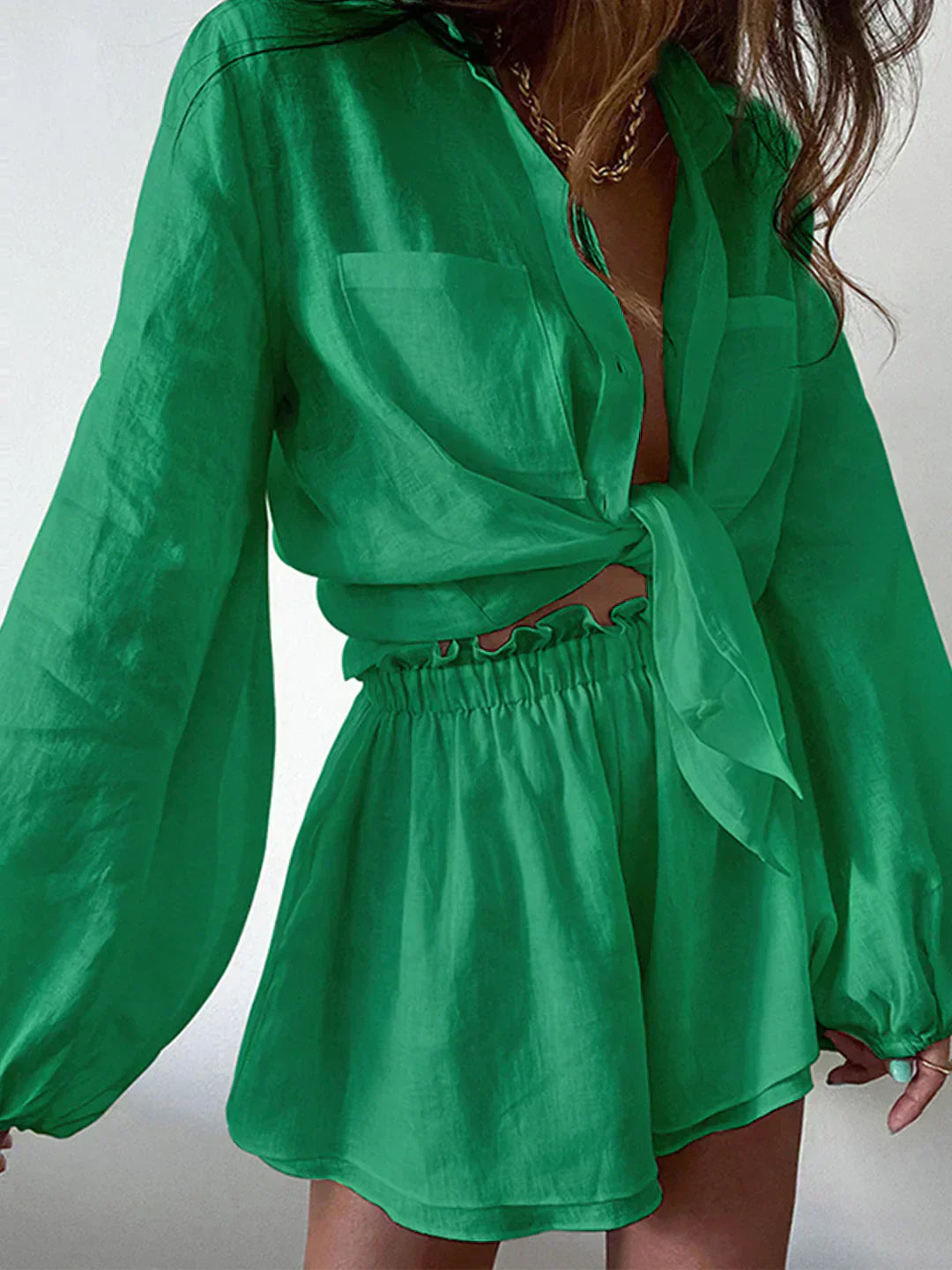 Set de pantaloni scurți din două piese, căptușit dublu, Egean