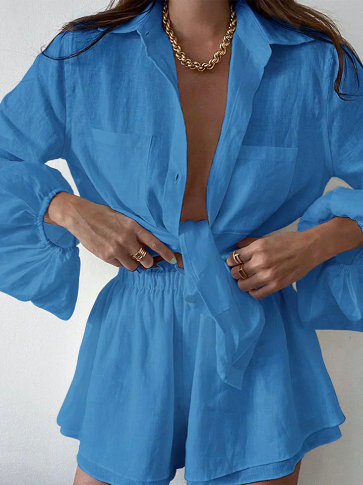 Set de pantaloni scurți din două piese, căptușit dublu, Egean