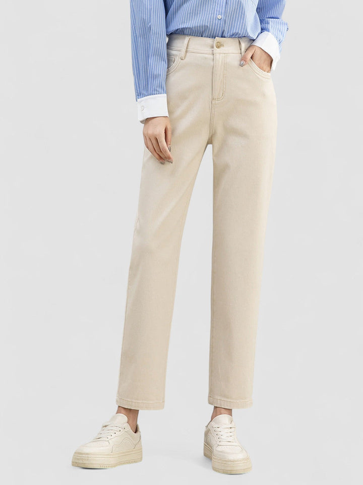 Pantaloni Casual Cu Talie Înaltă