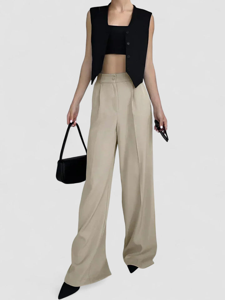 Pantaloni Largi Casual cu Buzunare