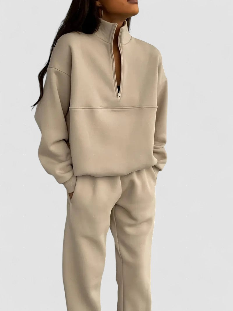 Set Casual Asortat cu Glugă și Culoare Solidă