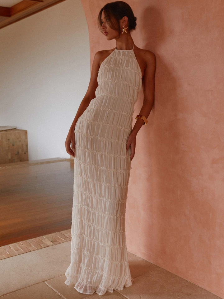 Cyara – Rochie de Damă Maxi Neagră Elegantă Halter