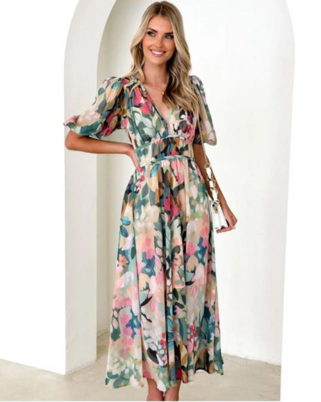 Lila – Rochie Maxi de Damă Elegantă cu Imprimeu Floral