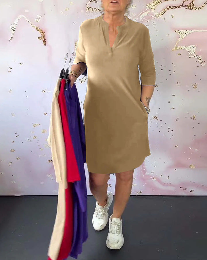 Lina – Rochie Polo Damă Confortabilă cu Mâneci 3/4