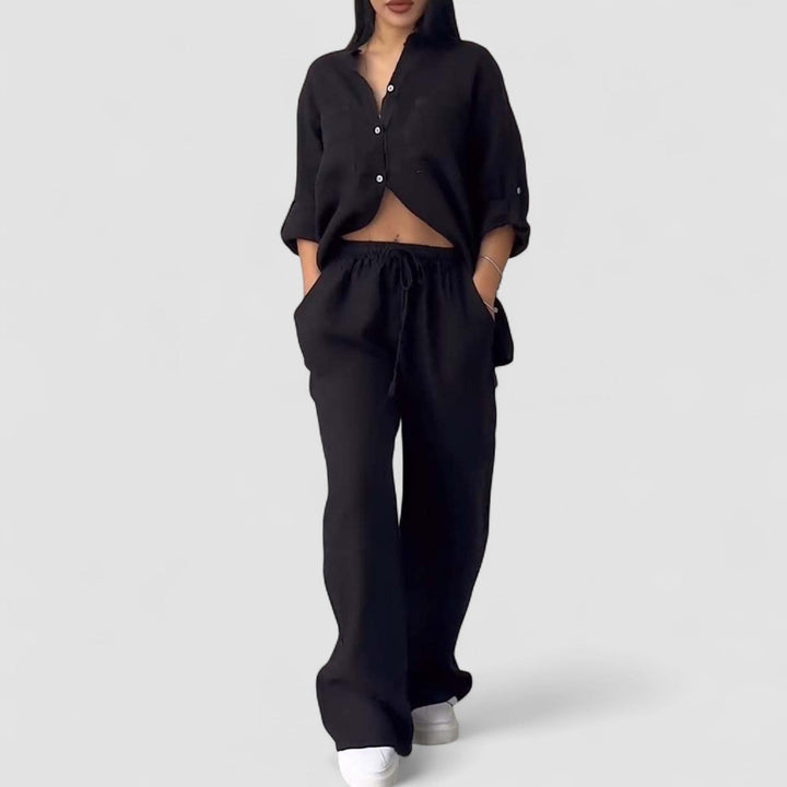 Fara | Set din Bumbac și In Luxe – Cămașă și Pantaloni