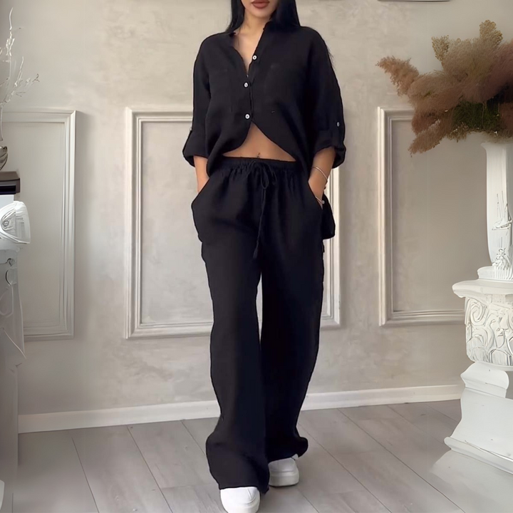 Fara | Set din Bumbac și In Luxe – Cămașă și Pantaloni