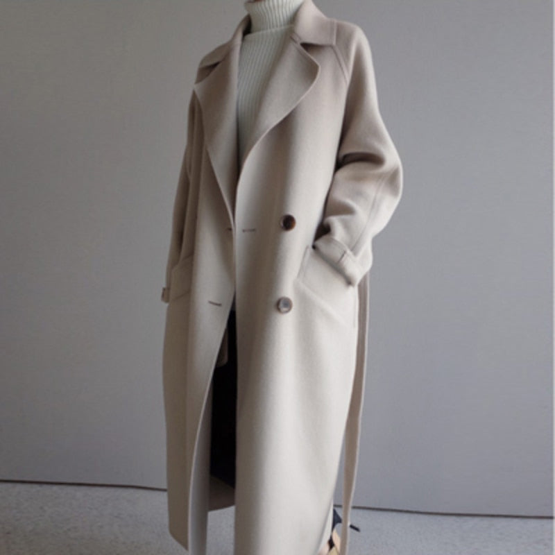 Clara – Trenchcoat de Damă Elegant din Amestec de Lână