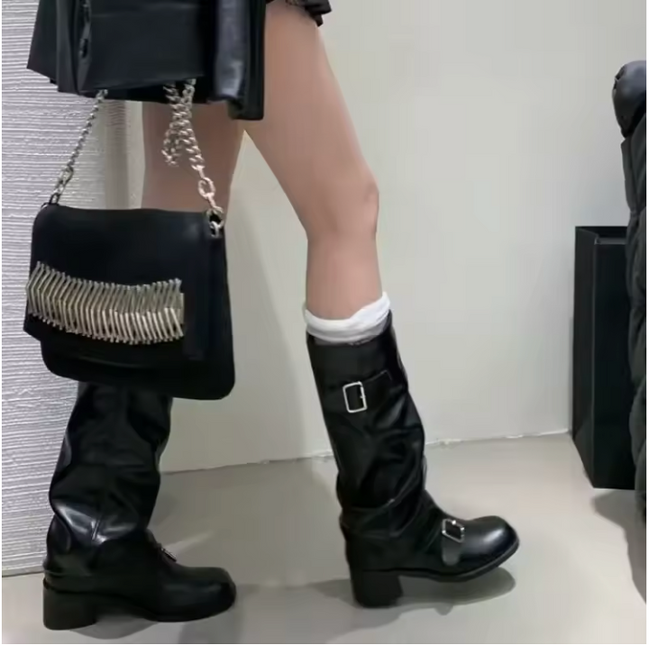 Debra – Botine de Damă din Piele cu Platformă și Curele