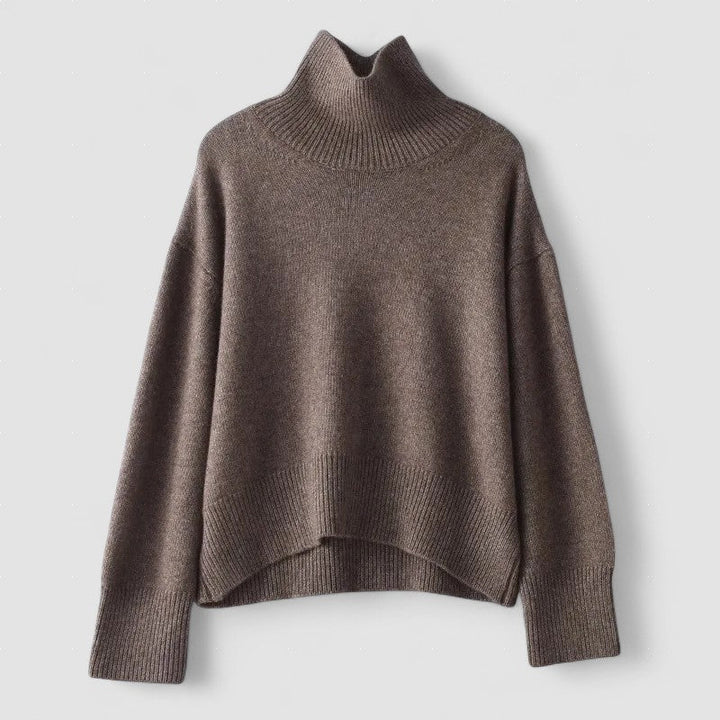 Elena™ - Pulover din Cashmere Pur cu Guler Înalt