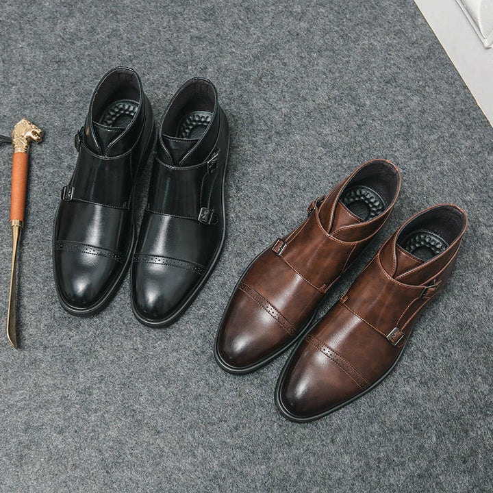 Parker | Pantofi din piele sintetică cu curea dublă monk strap