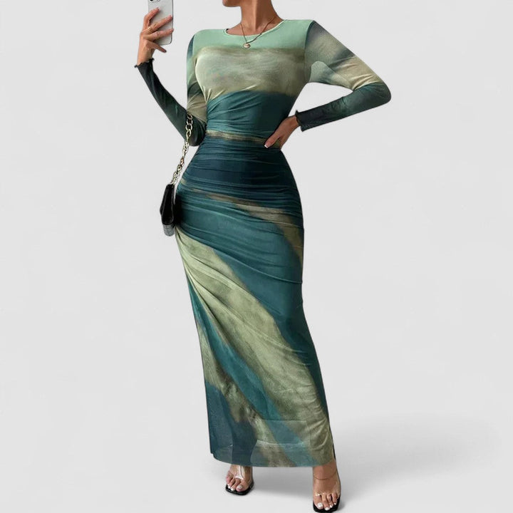 Yanisha – Rochie Damă Elegantă Maxi cu Mâneci Lungă și Croi Ajustat