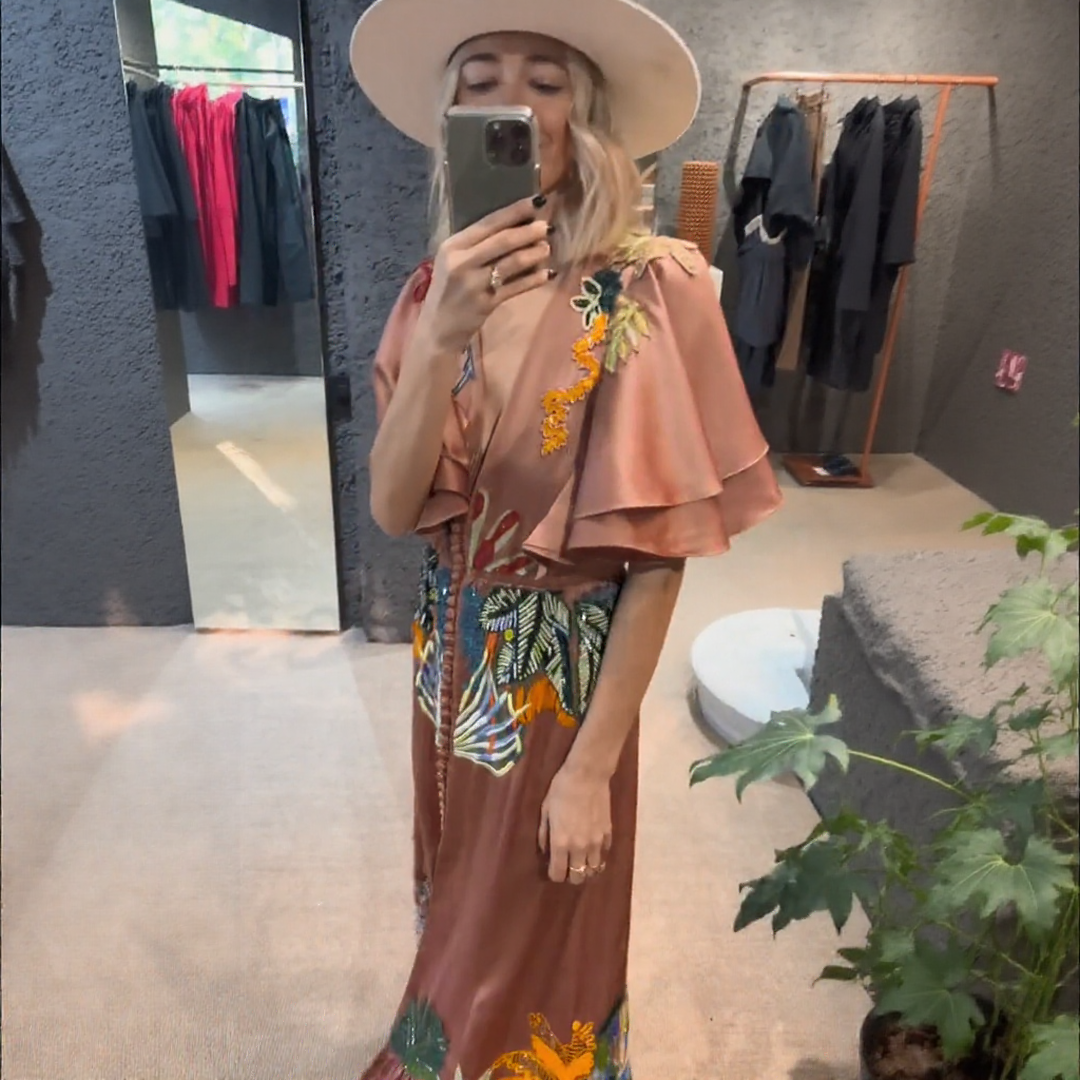 Zoe™ | Rochie maxi boho brodată