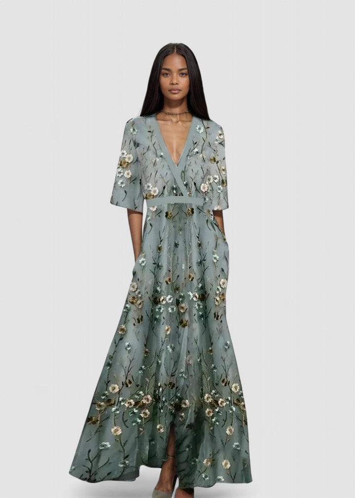 Lorelei™ | Rochie maxi brodată cu model floral