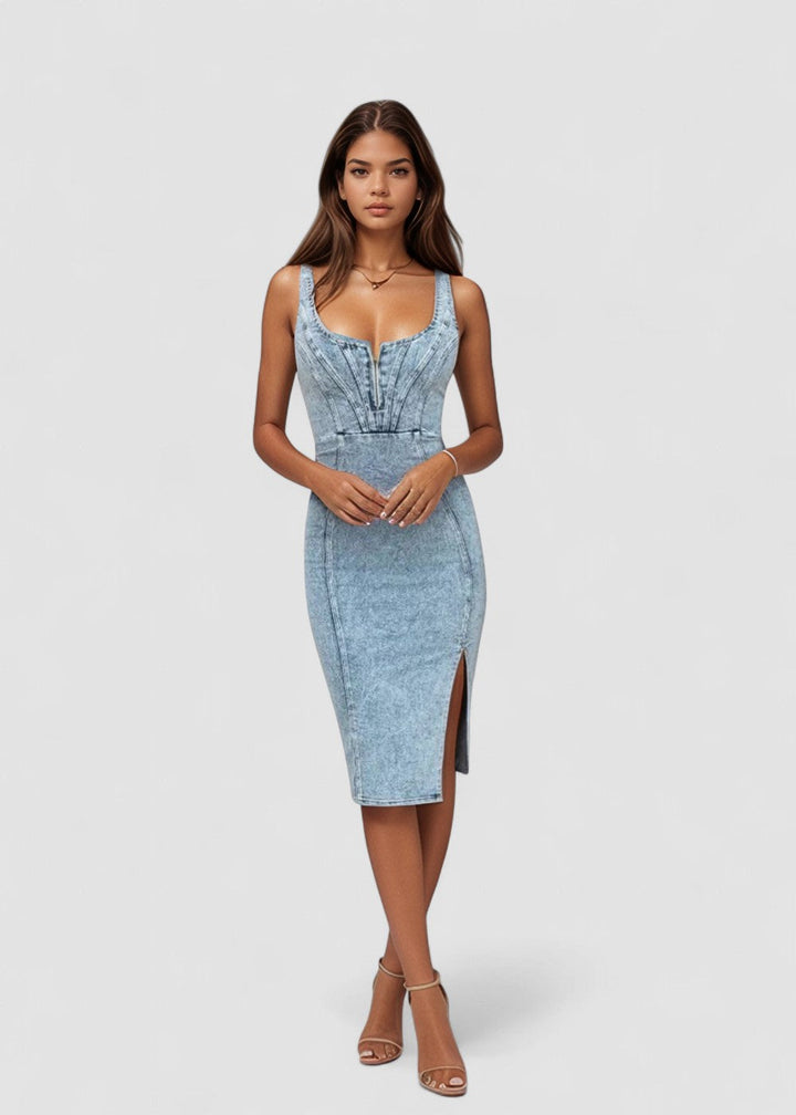 Amalia™ | Rochie din denim ajustată