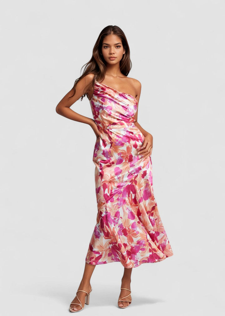 Viktoria™ | Rochie maxi asimetrică cu model floral