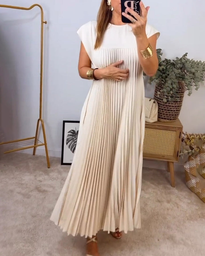 Amada – Rochie de Damă Elegantă Fără Mâneci cu Plisaje