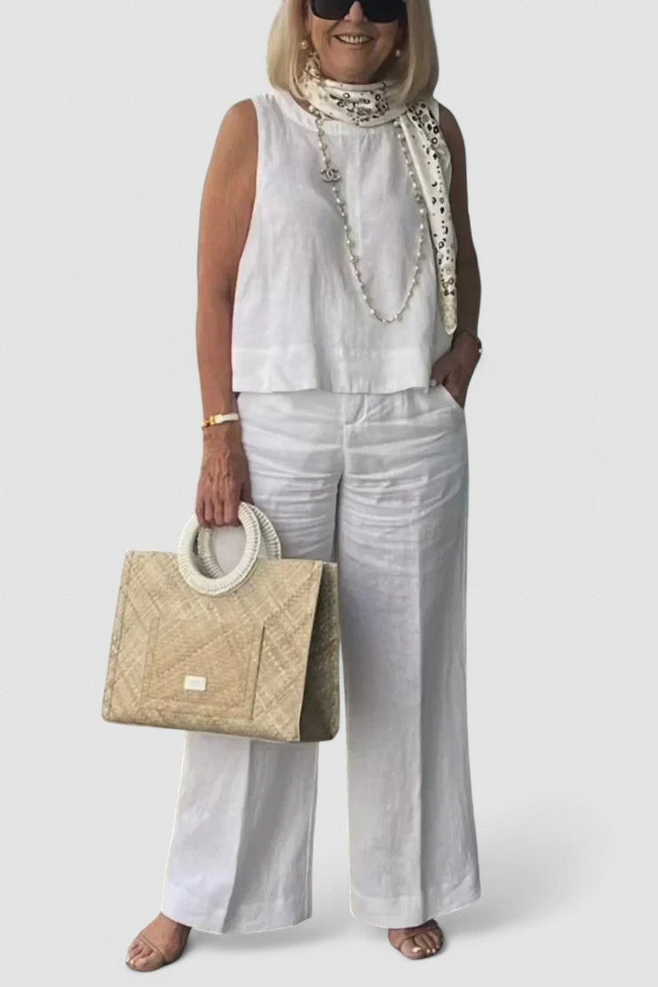 ZURI – COSTUM FĂRĂ MÂNECI DIN BUMBAC ȘI IN