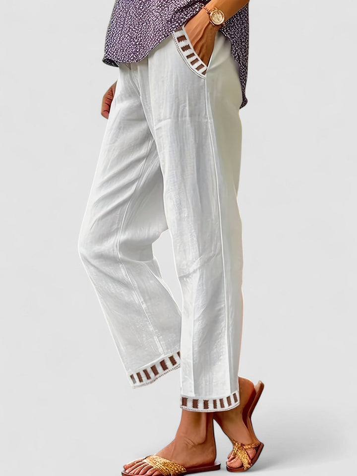 Wren – Pantaloni Croiți Relaxați cu Detalii Contrastante
