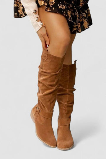 Glaiza – Botine de Damă Elegante Până la Genunchi din Suede