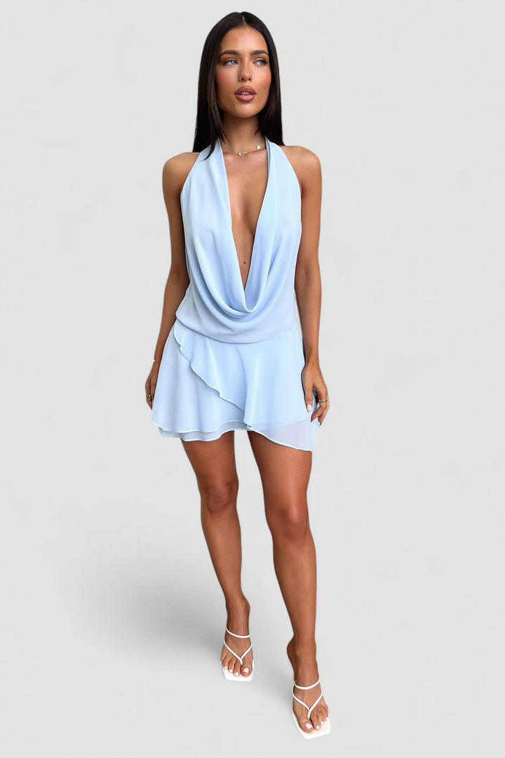 Lyla – Rochie Mini de Damă cu Decolteu Adânc și Croială Lejeră