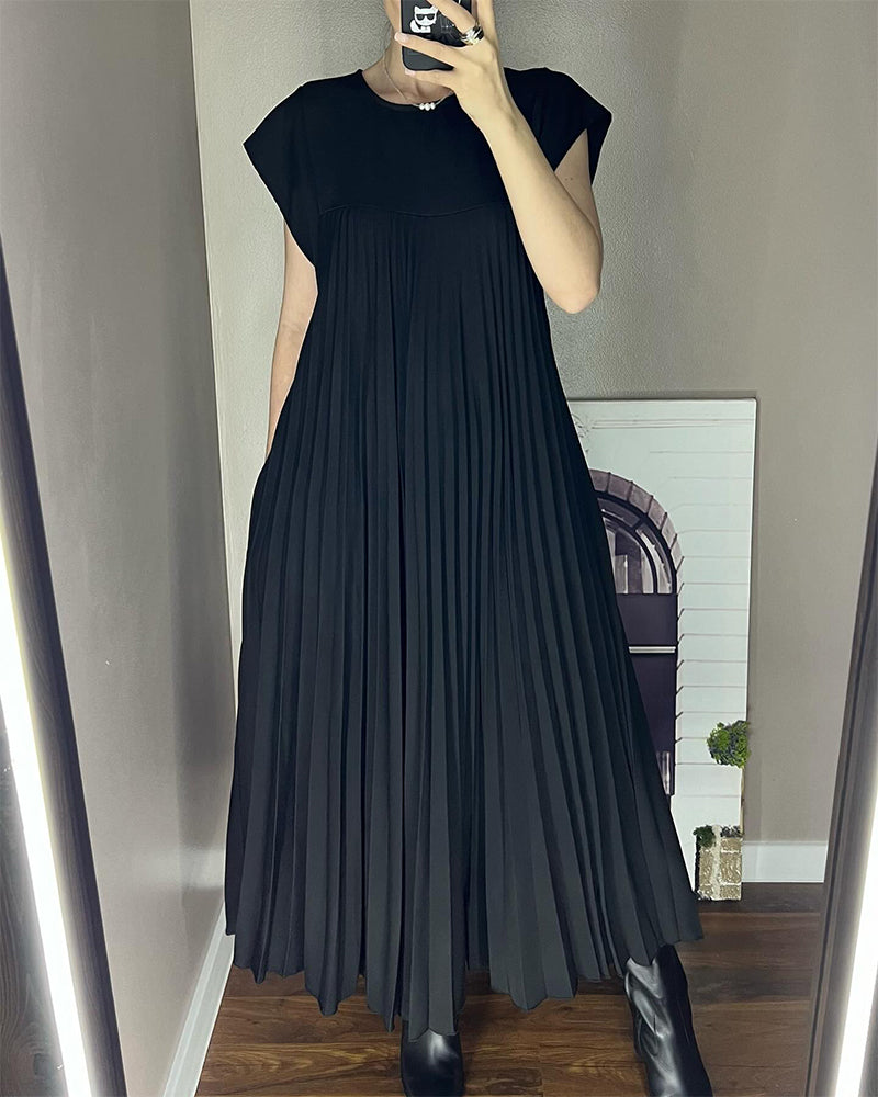Amada – Rochie de Damă Elegantă Fără Mâneci cu Plisaje