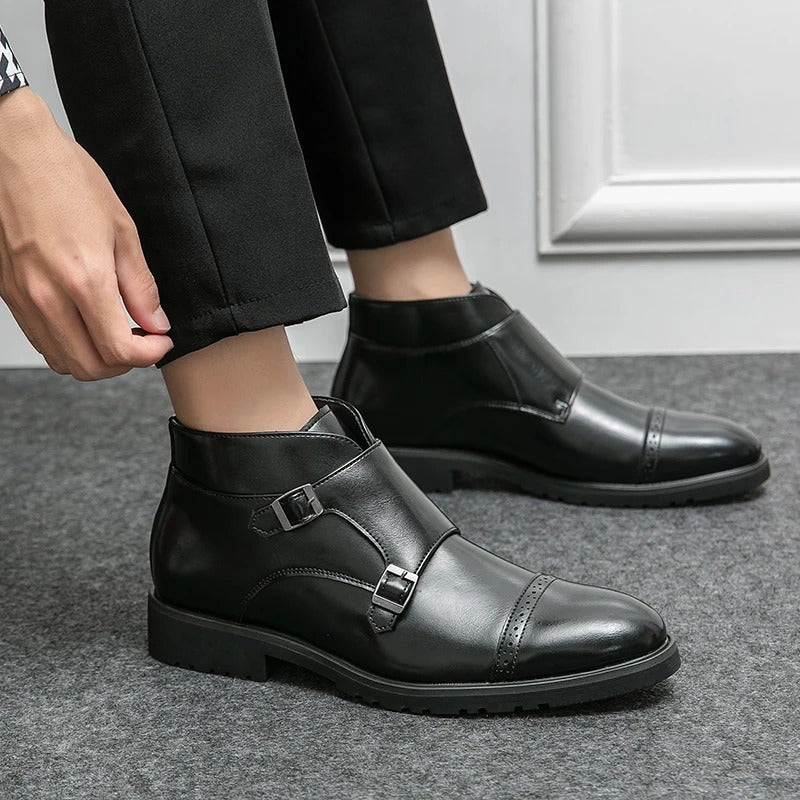 Parker | Pantofi din piele sintetică cu curea dublă monk strap