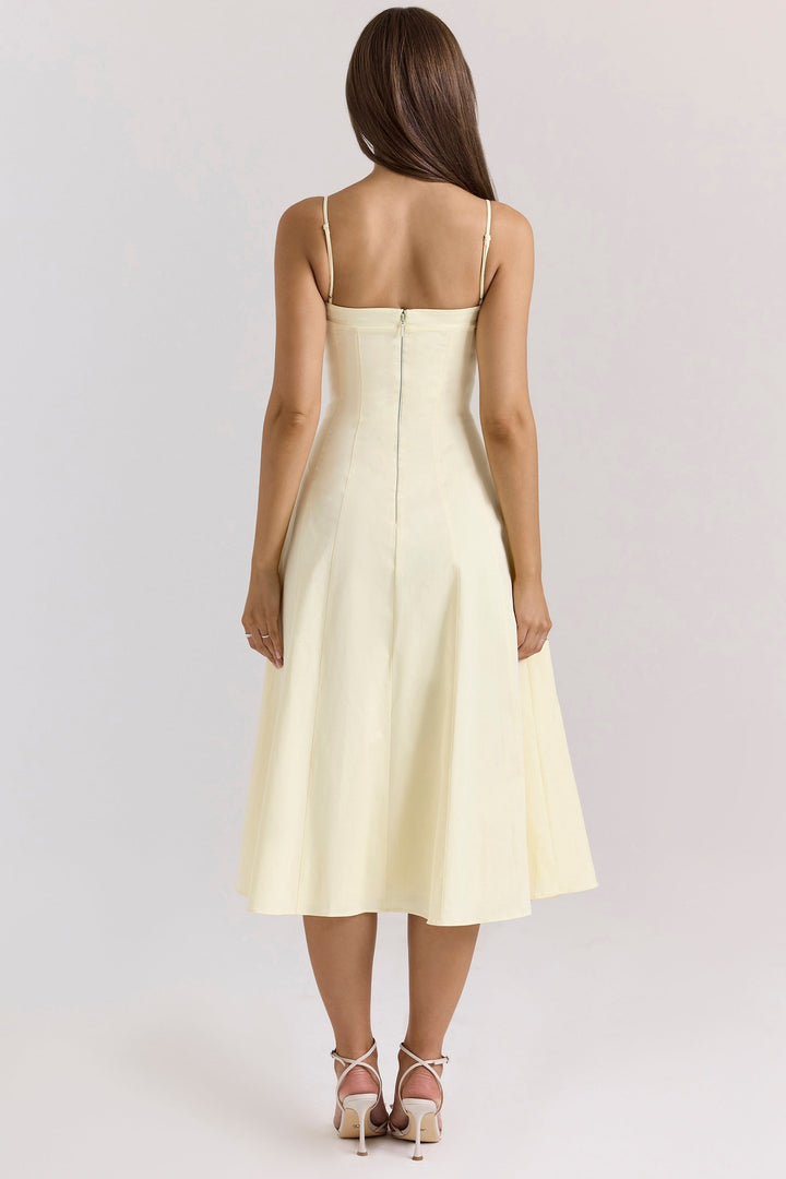 Dolly – Rochie de Damă Midi A-Line din Bumbac Elegantă