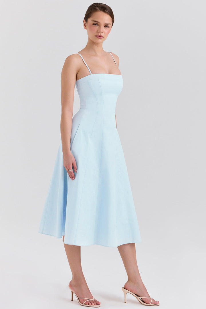 Dolly – Rochie de Damă Midi A-Line din Bumbac Elegantă