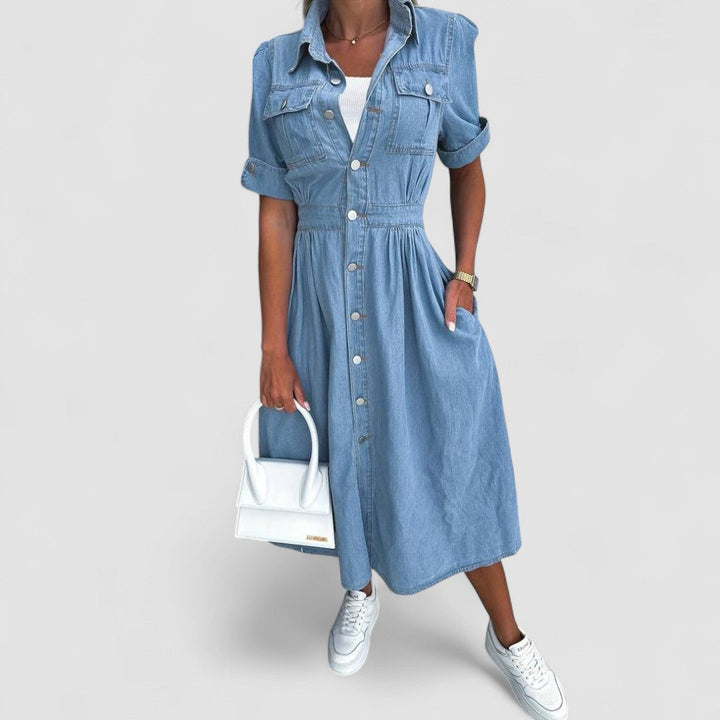 Celine – Rochie de Damă Denim Lejeră și Elegantă