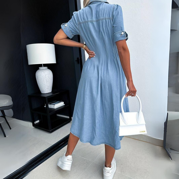 Celine – Rochie de Damă Denim Lejeră și Elegantă