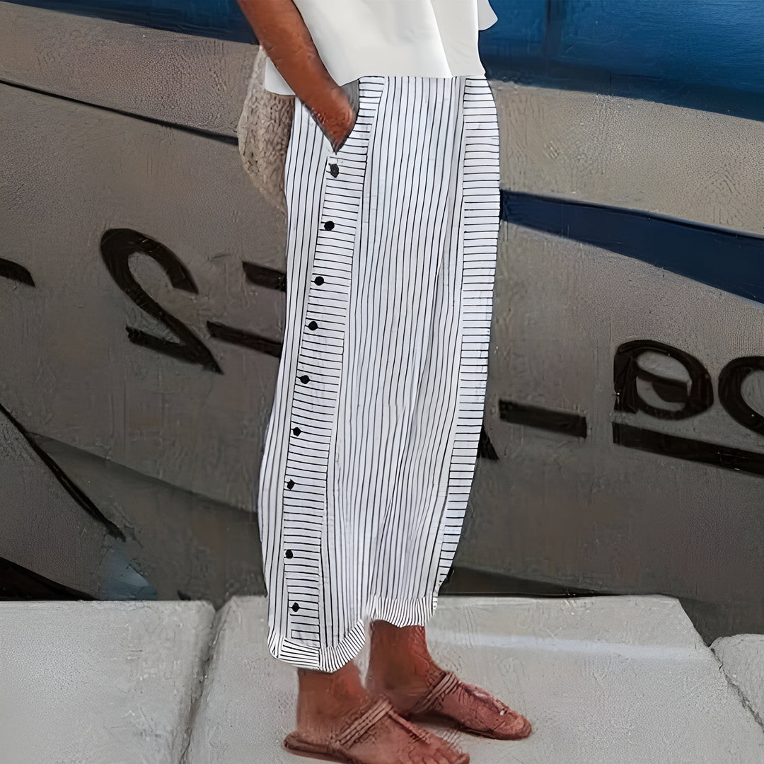 Dagny | Pantaloni Stripe de Vară Eleganți