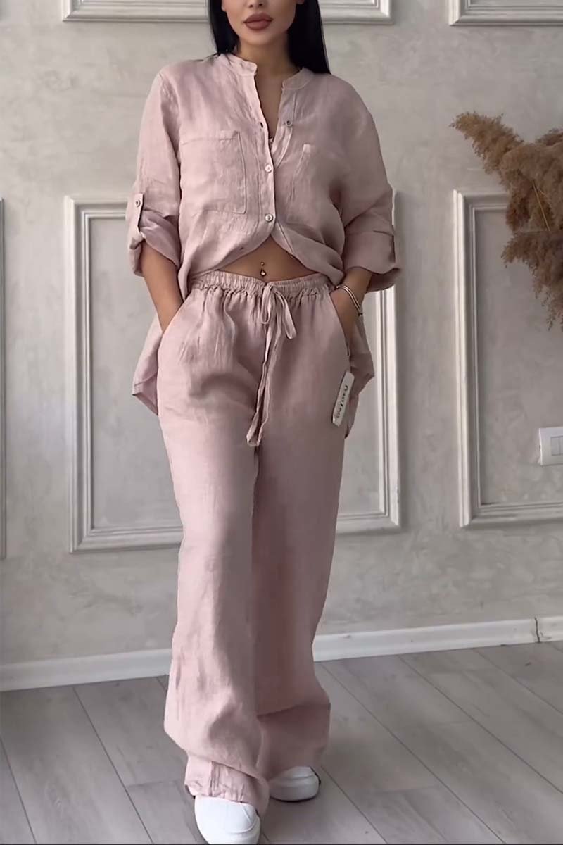 Fara | Set din Bumbac și In Luxe – Cămașă și Pantaloni