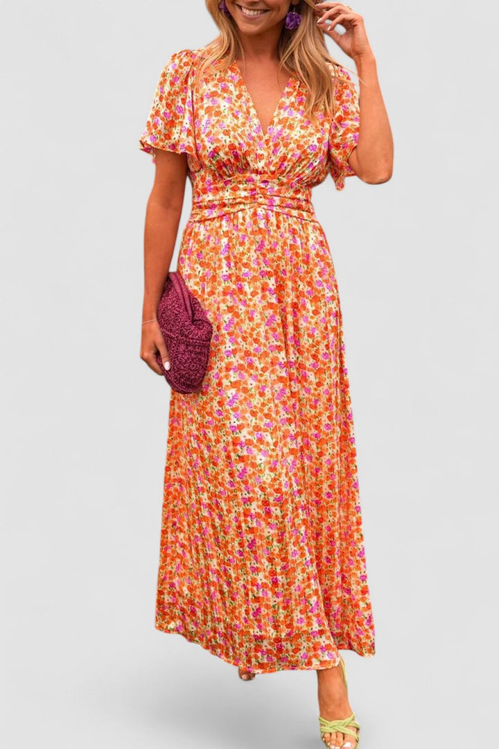 Pauline – Rochie de Damă Lungă cu Model Floral Elegantă