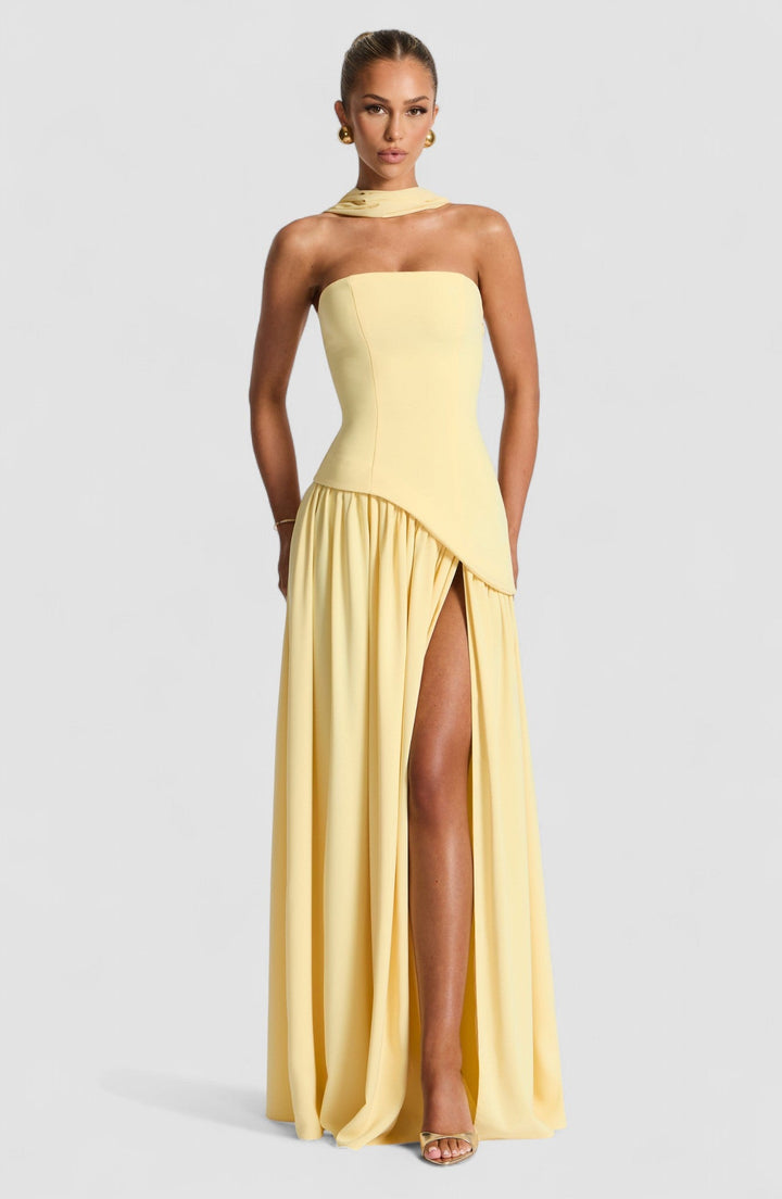 Tessa – Rochie Maxi de Damă Elegantă cu Bust Fără Bretele