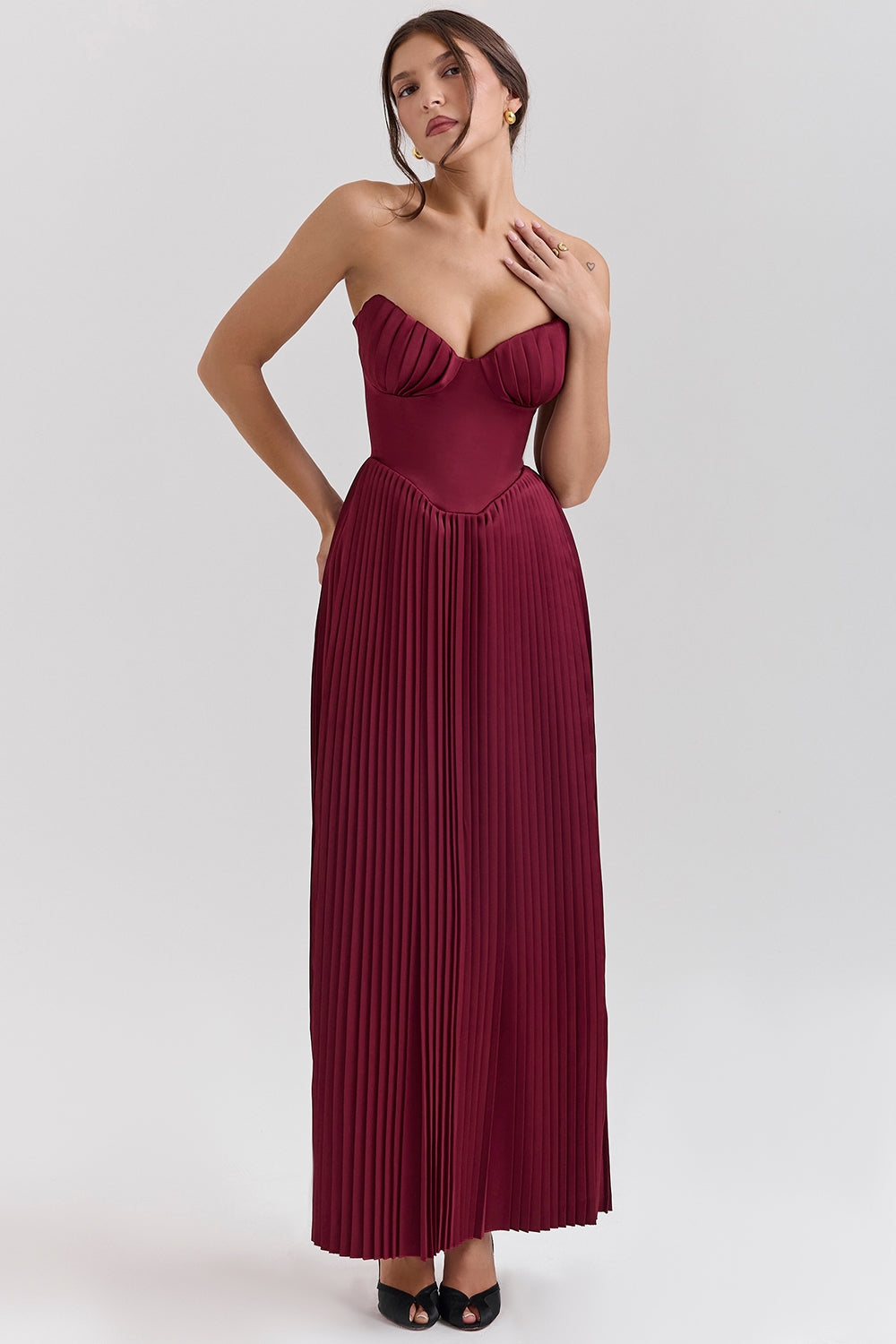 Orielle – Rochie de Damă Maxi Elegantă Drape Bloom