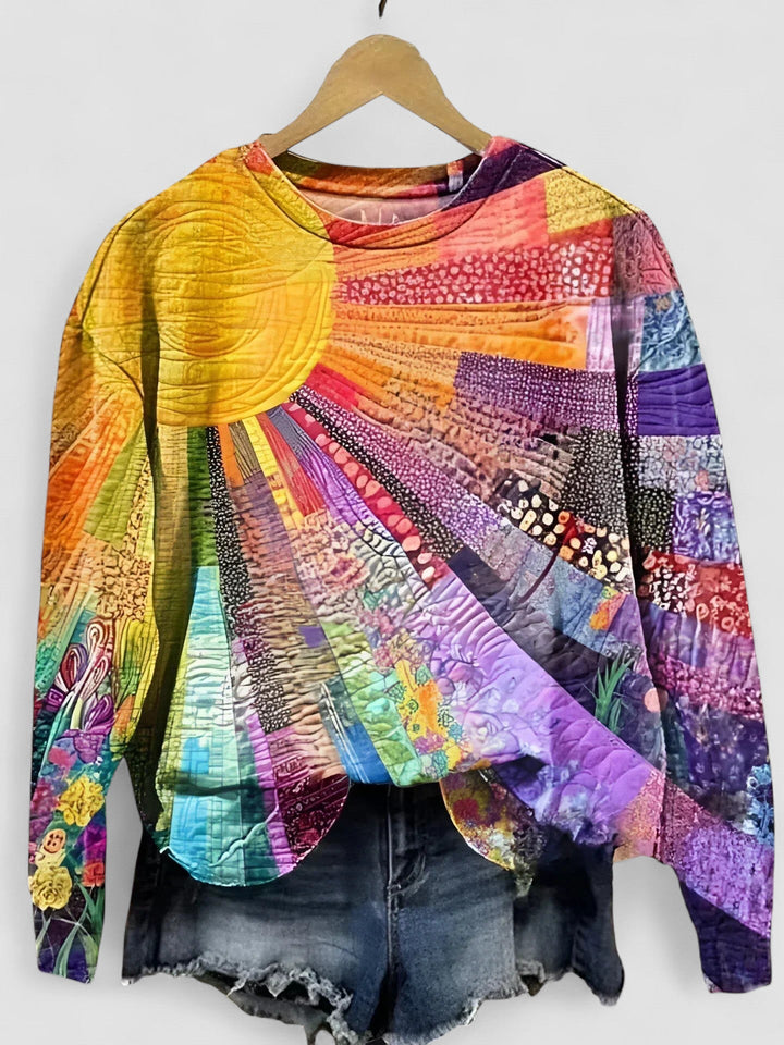 Ada - Pulover Colorat și Vesel cu Guler Înalt