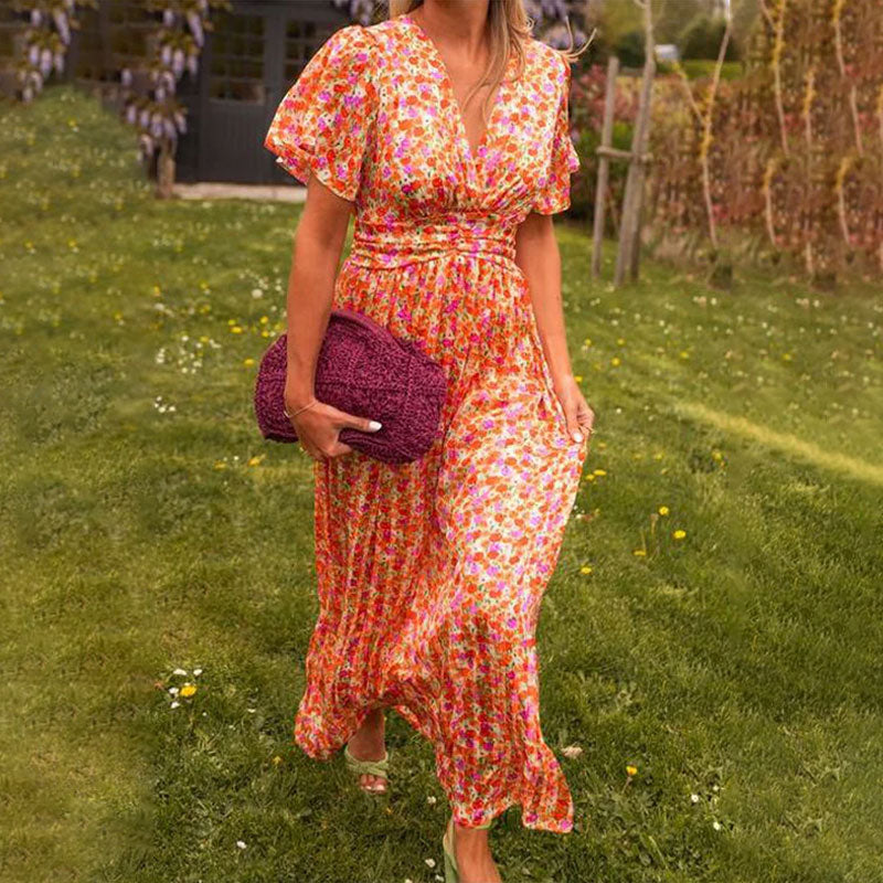 Seraphina™ | Rochie maxi cu flori și volane