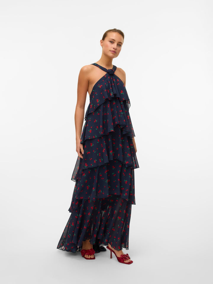 Vera – Rochie Maxi de Damă cu Volane Stratificate Elegantă