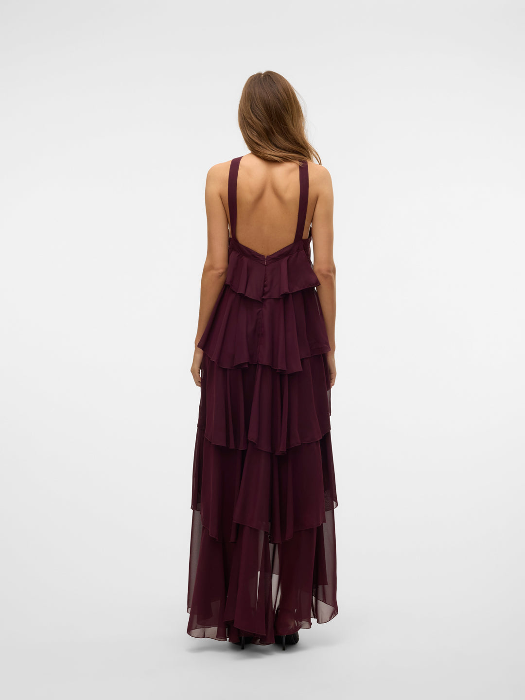 Vera – Rochie Maxi de Damă cu Volane Stratificate Elegantă