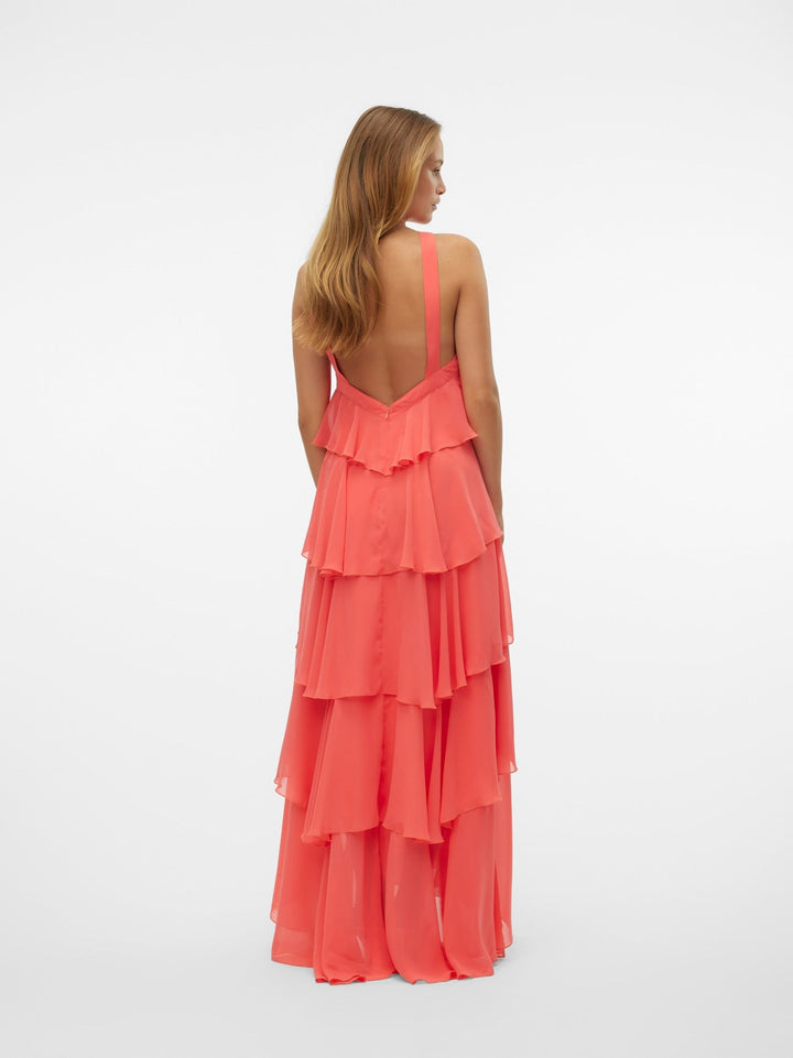 Vera – Rochie Maxi de Damă cu Volane Stratificate Elegantă