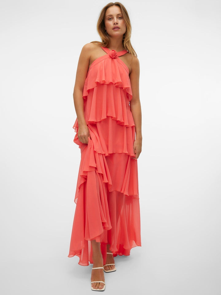 Vera – Rochie Maxi de Damă cu Volane Stratificate Elegantă