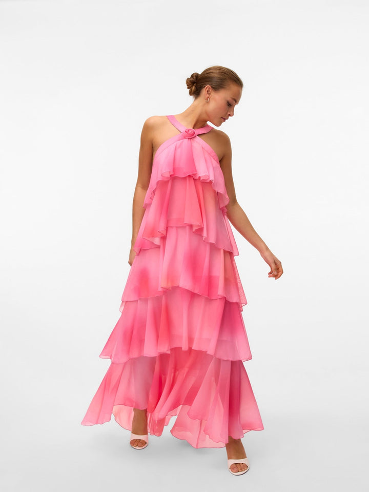 Vera – Rochie Maxi de Damă cu Volane Stratificate Elegantă