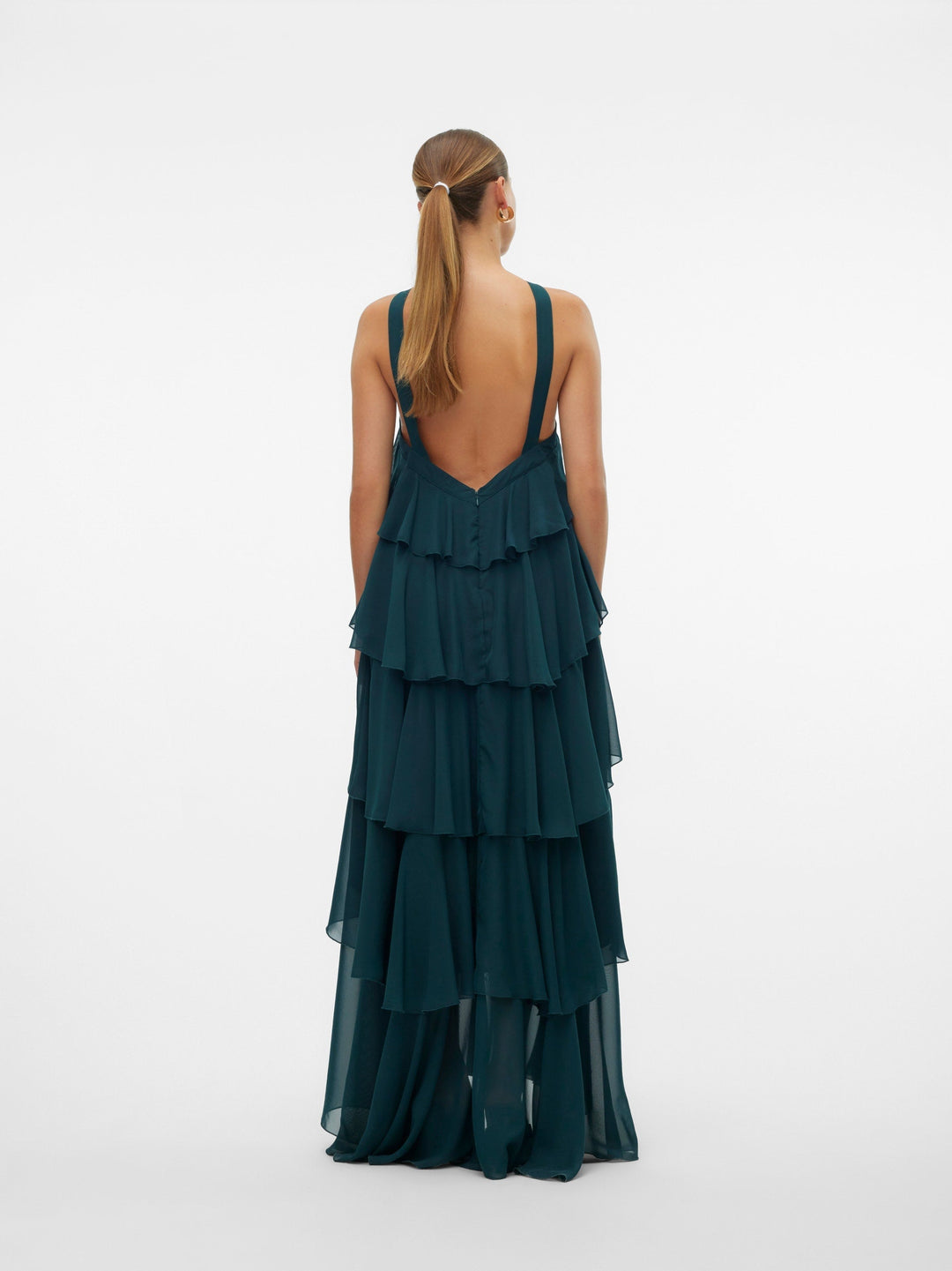 Vera – Rochie Maxi de Damă cu Volane Stratificate Elegantă