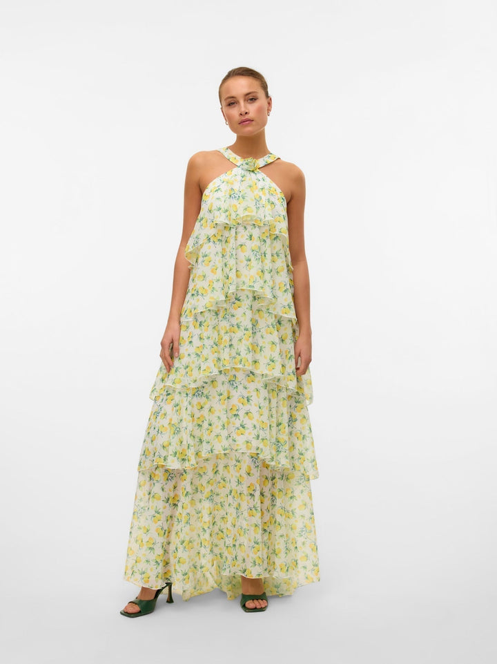 Vera – Rochie Maxi de Damă cu Volane Stratificate Elegantă