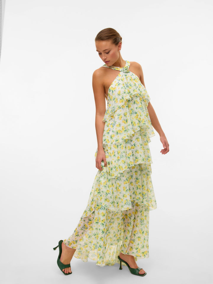 Vera – Rochie Maxi de Damă cu Volane Stratificate Elegantă