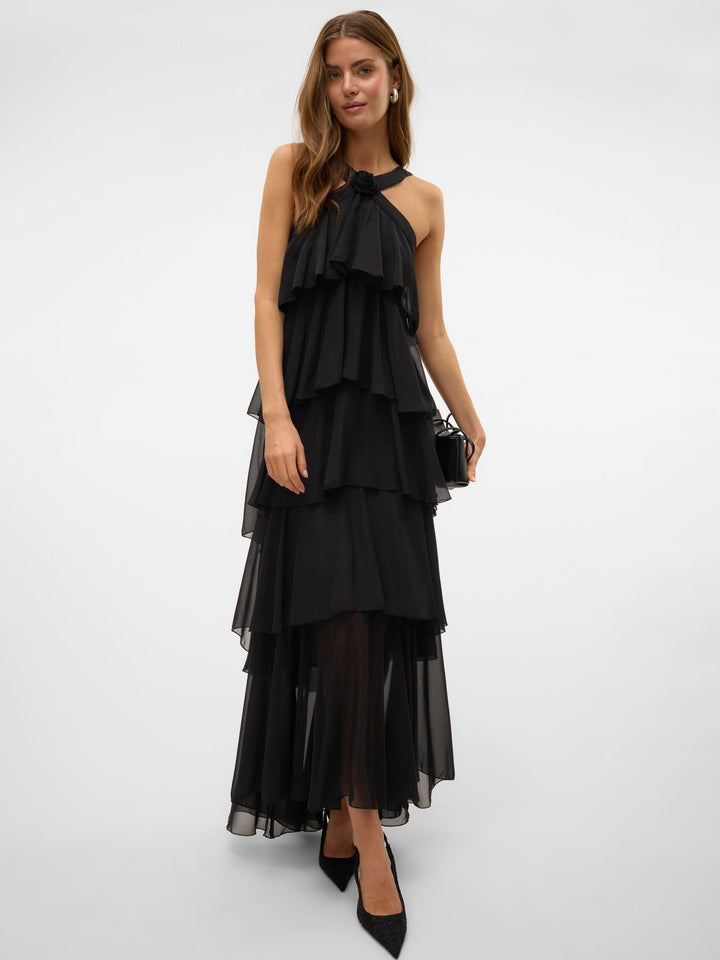 Vera – Rochie Maxi de Damă cu Volane Stratificate Elegantă