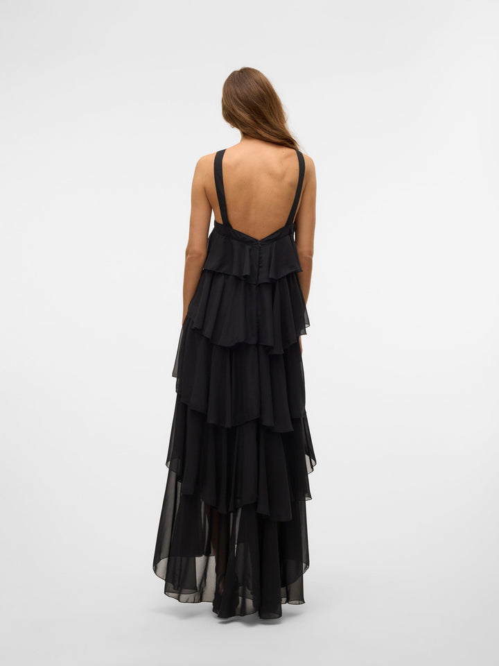 Vera – Rochie Maxi de Damă cu Volane Stratificate Elegantă